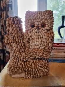 Owl made of shell ornament