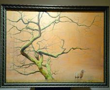 Original Oil Painting  - Peach Sunset