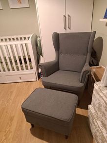 ikea strandmon chair and footstool