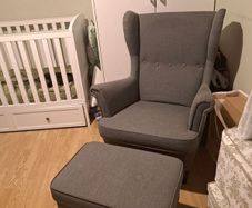 ikea strandmon chair and footstool