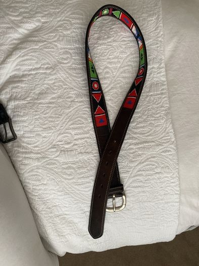 Belt Leather Belt Hand made Hand beaded