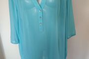 Janina blue transparent tunic blouse size UK26/28 EU56 Postage included