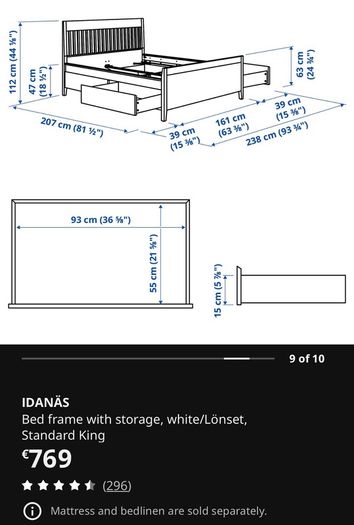 Ikea IDANAS Bed Frame