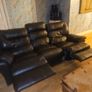 Leather 3 seat couch recliner Image 2