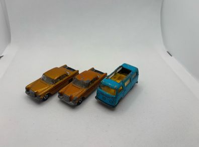 Vintage Matchbox Super  Fast Mercedes 300se and VW Dormobile