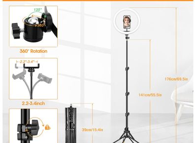 11.5'' Ring Light with Tripod Stand & Phone Holder