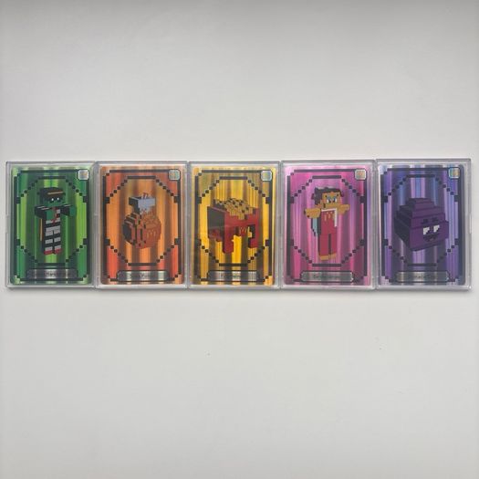 Minecraft McDonalds Collectible Card Set Full 5 Card Lot Holo Foil