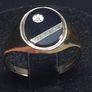 Vintage 9ct Gold Onyx & Diamond Signet Ring Size 59 Image 2