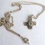 Vintage Tru-Sapphire Sterling Silver Cross Pendant and chain L-20"  5,35g Image 10