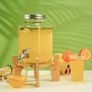Brand New 4L Glass Drinks Dispenser with Faucet, Water Dispenser with Bamboo Stand, Image 5