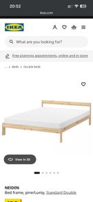 NEIDEN Bed frame, pine, Standard Double Ikea