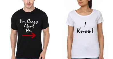 Crazy Love Couple T-shirts Great Gift Present For Valentines Day Idea
