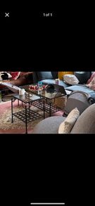 Wrought iron coffe table and side table