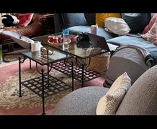Wrought iron coffe table and side table