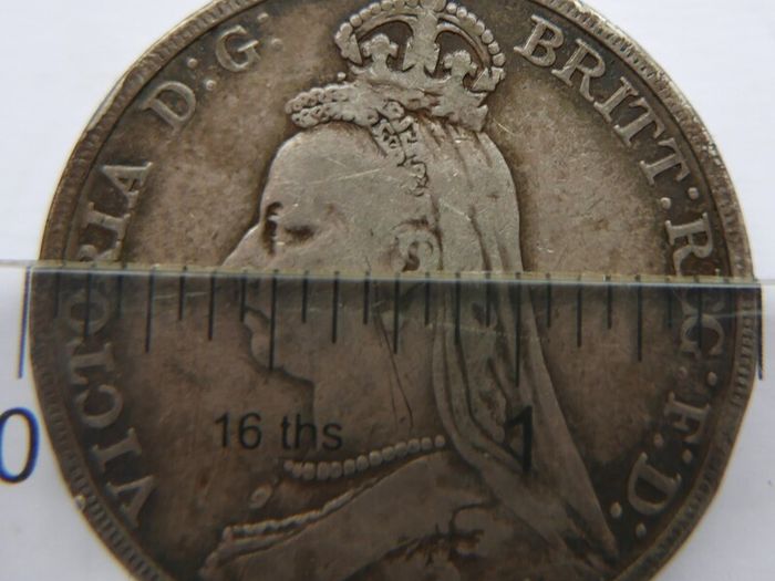1891 Silver Crown Coin - British Queen Victoria Jubilee Head