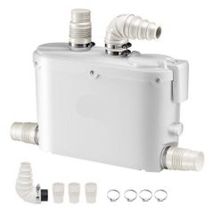 Macerator Pump, 500W, 110 L/min(29 GPM) Flow, 26 ft/8 m Head, Macerator Sewerage Toilet Pump with 4 Water Inlets, Waste Water Disposal Upflush Machine