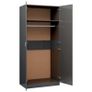Wardrobe High Gloss Grey 80x52x180 cm Chipboard Image 5