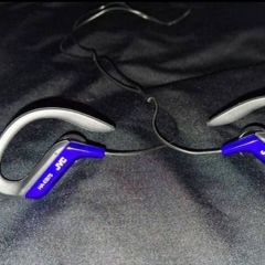 x2 Bundle - Brand New JVC HA-EB75 Sports Headphones With Ear Hooks - Colour - Purpley Blue - RRP - 14+ & Brand New Coca Cola Headset Earphones