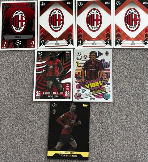 6 AC Milan match attax cards