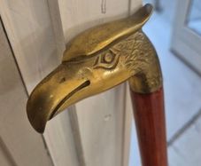 Vintage walking stick solid brass eagle head
