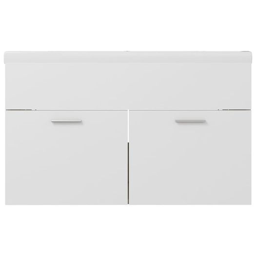 Sink Cabinet with Built-in Basin White and Sonoma Oak Chipboard