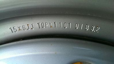 15" 4 stud steel rim mitsubishi lancer maybe honda nissan etc 15x6jj(only 1)