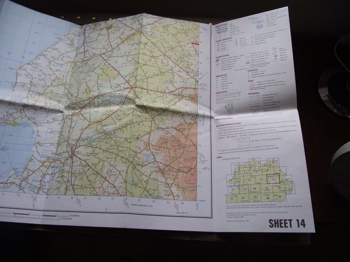 1989 'LOUGH NEAGH' Ordnance Survey Folding Map