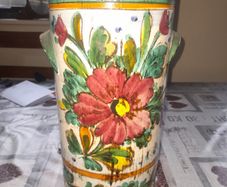 Large Majolica style or Japanese Ceramic Umbrella Stand