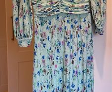 Mint Green Floral Plisse Maxi Dress   Size 10   Perfect Condition
