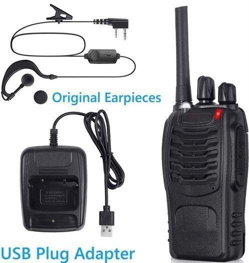 NEW SALE- 10pcs Two-Way Radio Walkie Talkies-Long Range Walkie Talkie 16CH Single Band LED Light Voice Prompt with Original Earpieces for Field Survival Biking