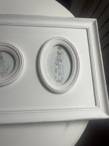 triple photo frame, vintage chic style round and oval frames