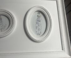 triple photo frame, vintage chic style round and oval frames