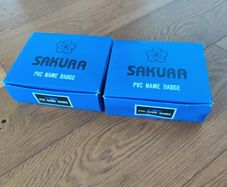 Sakura PVC Name Badges Dual Pin Clip. 2 Boxes Available. 8e each or two for 13e