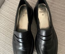 Next Black Leather Chunky Sole Loafers - Size 40 - New