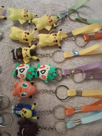 Pokemon figures, keychains, erasers
