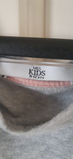Grey Tie front Tee Shirt Size 11-12 years