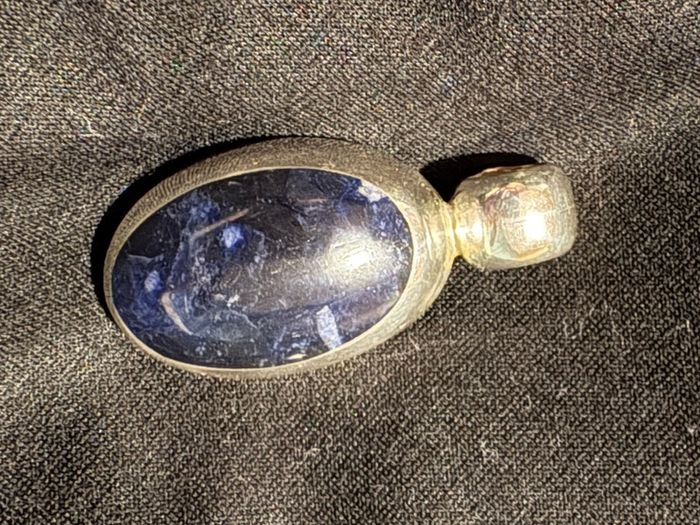 silver pendent with lapis stone