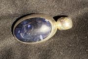 silver pendent with lapis stone