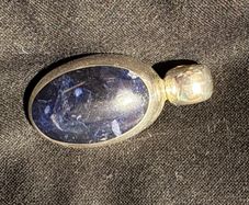 silver pendent with lapis stone