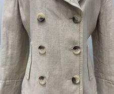 Marks and Spencer Per Una Beige Linen & Cotton Blazer Jacket Double Breast