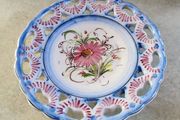 Vintage  flowery  hinging wall plat made in Portugal.