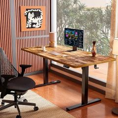 Electric Standing Desk Height Adjustable 120 x 60cm, Sit Stand Desk with 4 Memory Smart Pannel for Home Office with Splice Board