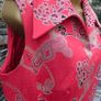 Vintage 1970s maxi sleeveless dress Red & Gold with Dagger Collar Postage included Image 3
