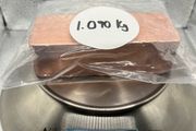1.090 kg Fine 999 Copper Bullion Hand Poured Bar.