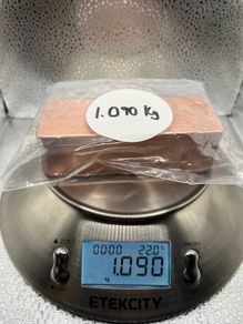 1.090 kg Fine 999 Copper Bullion Hand Poured Bar.