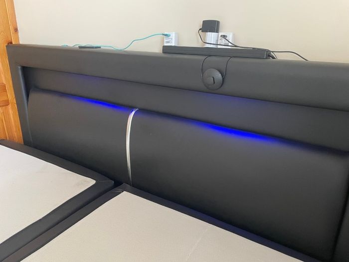 Bed with LED lights