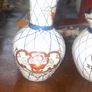 Vintage 3 Chinese Mini Vases. The set includes two slender necked vases and one wider Scalloped Rim Jar, in good condition, postage available or collection Image 2