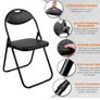 Folding Chair Padded Paris Faux Leather Chair Home Office Dining (1 X Chair, Black) Image 2