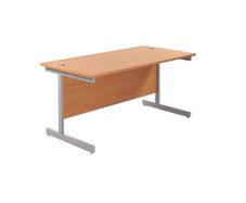 Light wooden effect desk and pedestal