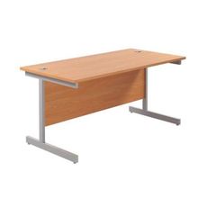 Light wooden effect desk and pedestal